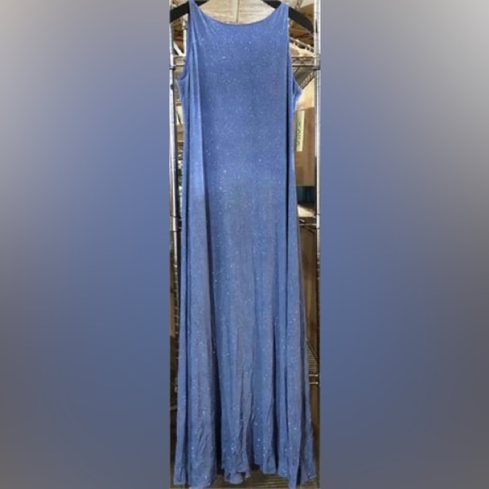 J. Kara Women's Sleeveless Scoop Neck Glitter Maxi Dress sz 10